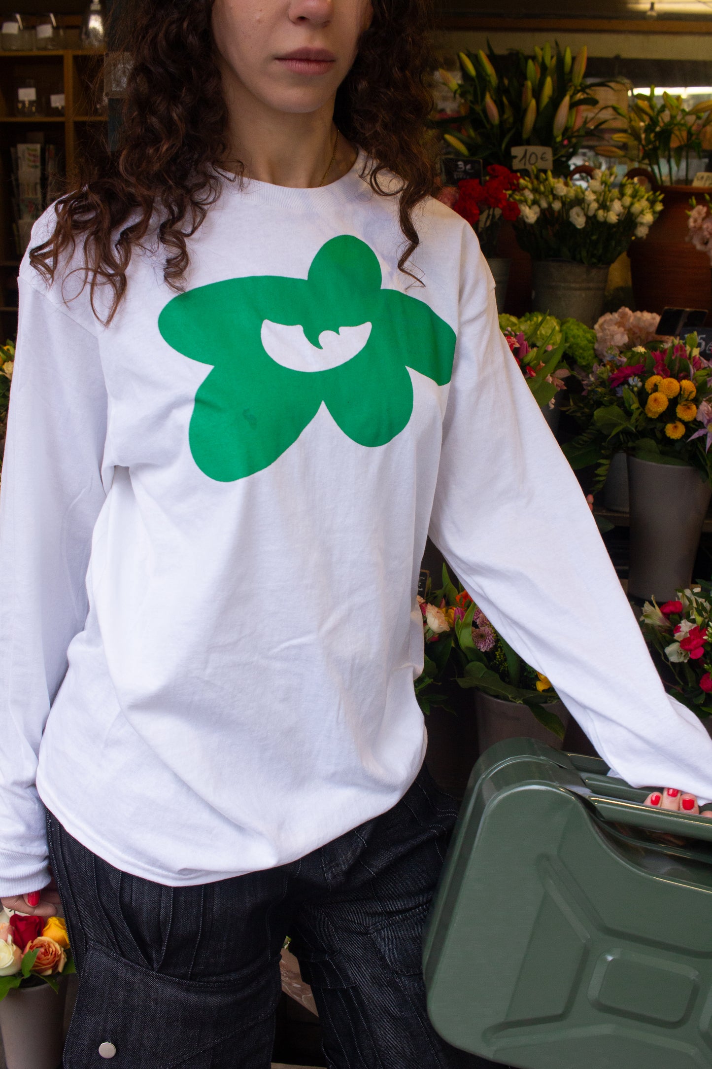 Green Flower Long Sleeve