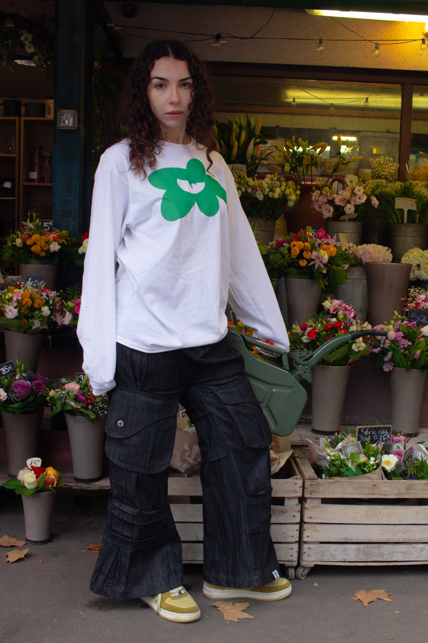 Green Flower Long Sleeve