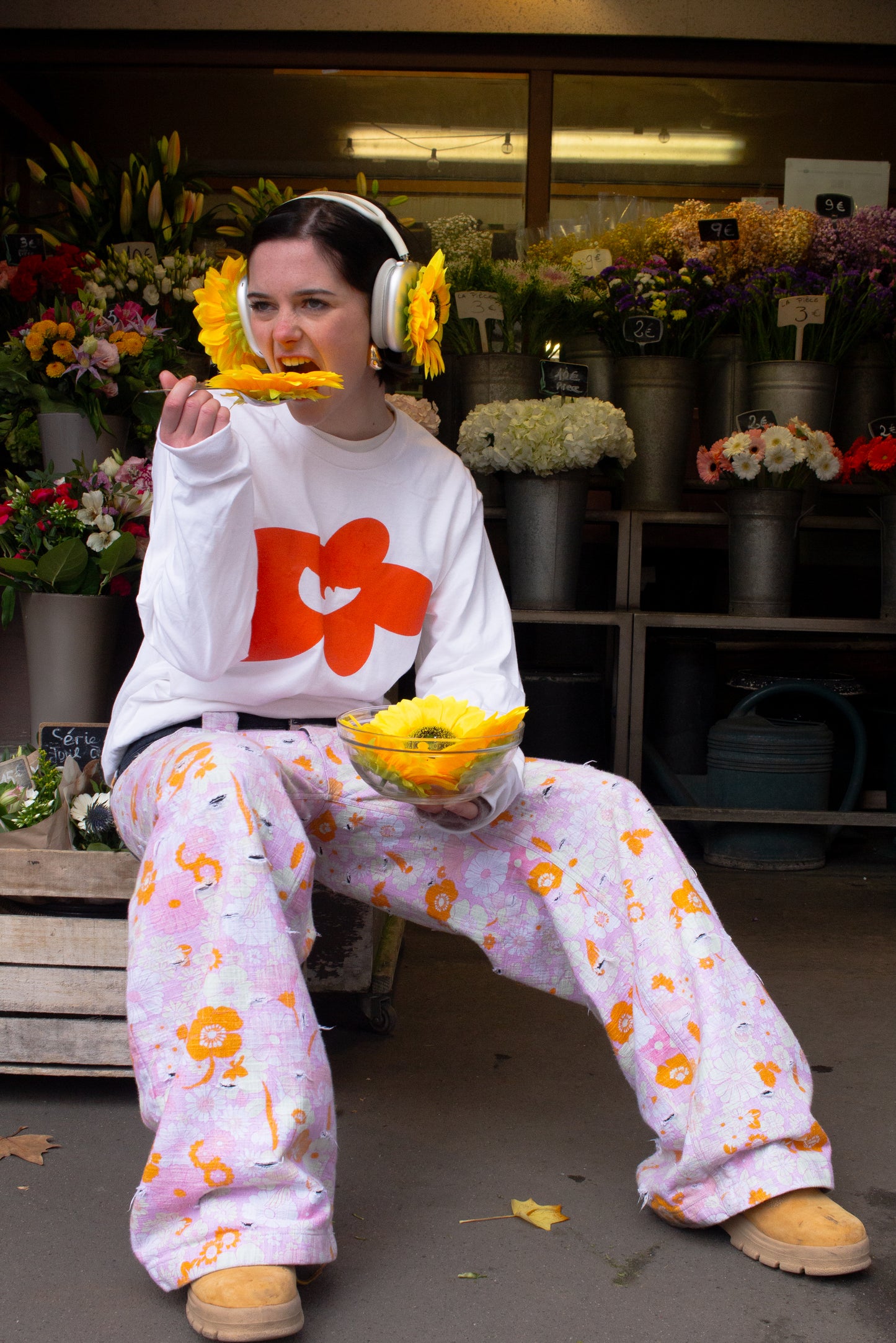 Orange Flower Long Sleeve